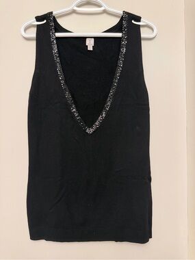 Tristan Black V-neck wool pullover